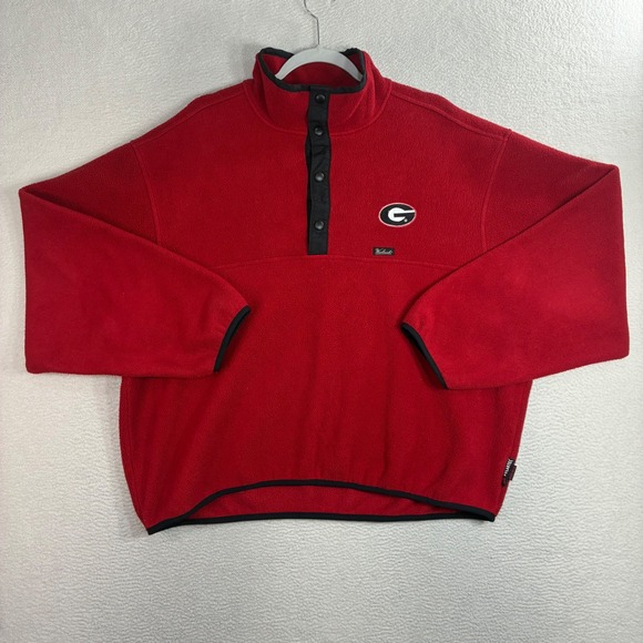 Woolrich Other - Woolrich University Georgia Fleece Pullover Men XL Red Polartec Quarter Snap Y2K